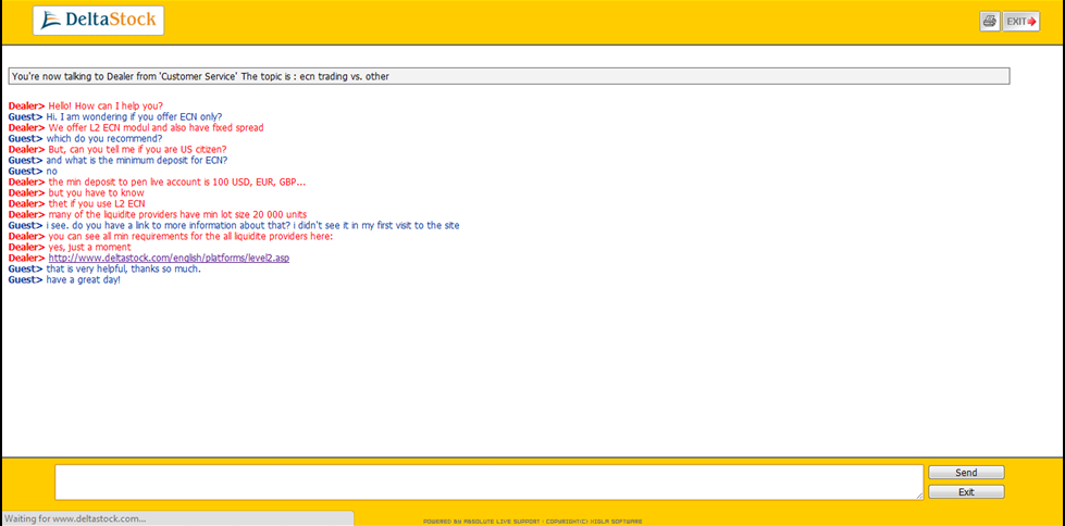 Chat mit Deltastock Chat mit Deltastock